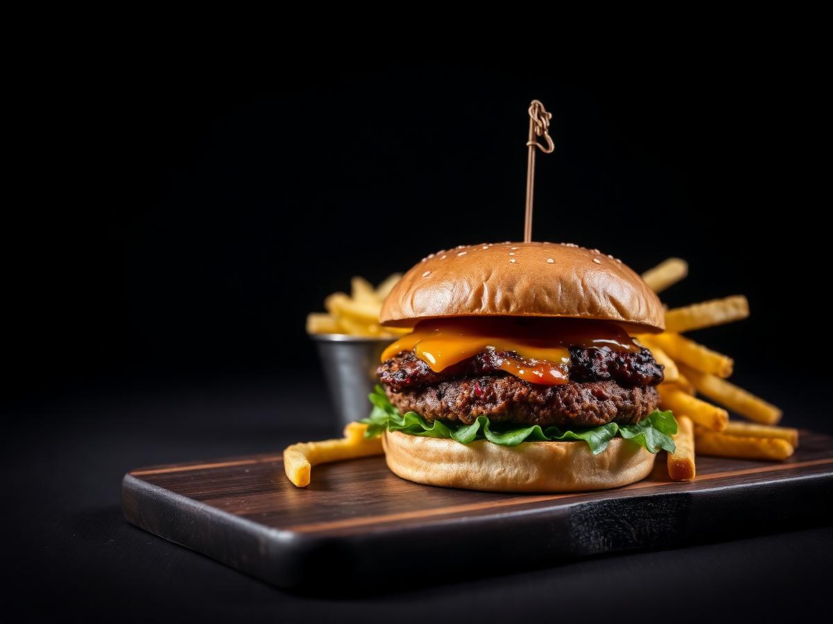 Hamburgare med pommes